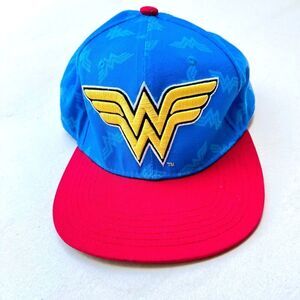 Wonder woman comic DC baseball hat blue red adjustable snapback character.